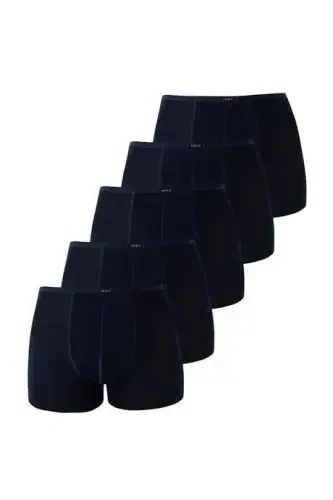 Erkek Bambu Boxer Lacivert İnce Bel Lastikli 5'li Paket - 6