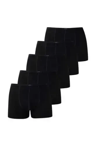 Erkek Bambu Boxer Siyah İnce Bel Lastikli 5'li Paket - 3