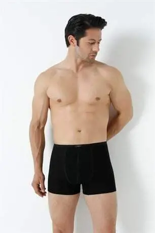 Erkek Bambu Boxer Siyah İnce Bel Lastikli 5'li Paket - 11