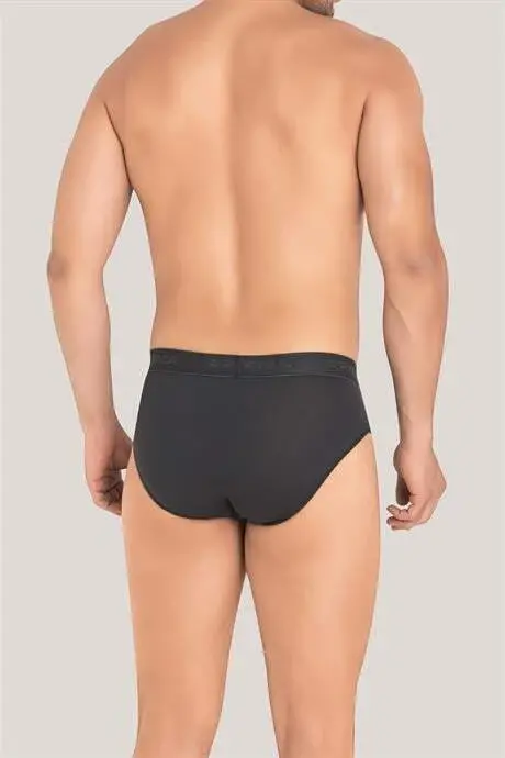 Erkek Bambu Slip Külot Düz Füme 3'lü Paket - 4