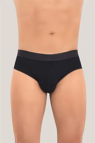 Erkek Bambu Slip Külot Düz Lacivert 3'lü Paket - BÜYÜKBEDENIZ (1)