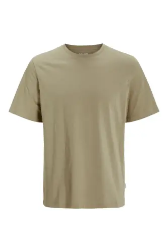 Erkek Basic Baskılı Düz Renk Rahat Kalıp Premium Günlük Tişört - Light Green-Coriander - 5