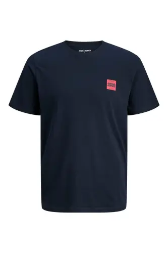 Erkek Basic Baskılı Düz Renk Rahat Kalıp Premium Günlük Tişört-Sky Captain - JACK & JONES (1)