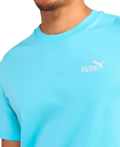 Erkek Basic Küçük Logolu Tişört - Canlı Mavi - 3