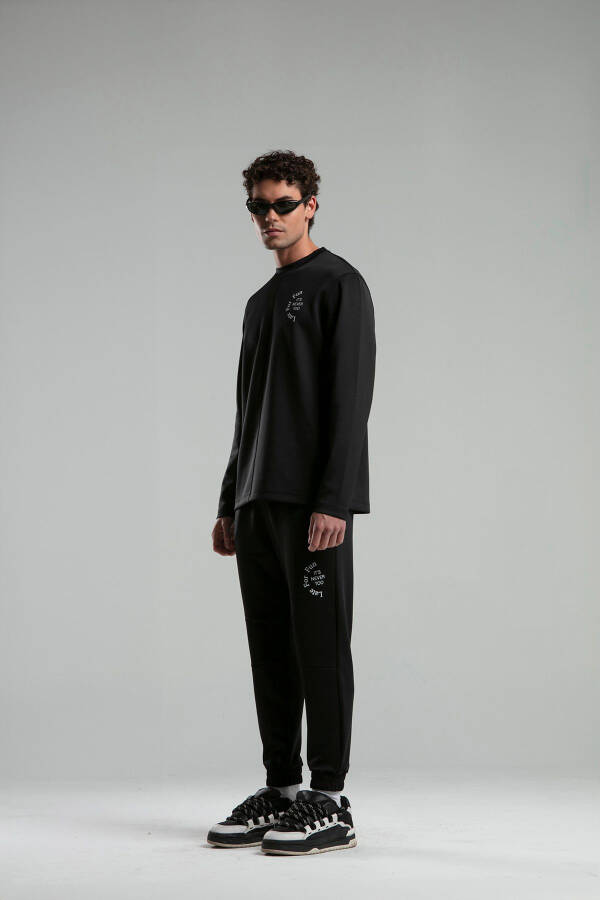 Erkek Siyah Jogger Eşofman Altı - 6