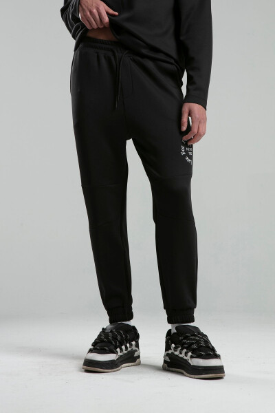 Erkek Siyah Jogger Eşofman Altı - 2