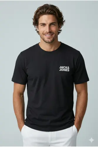 12151955 Jjecorp Logo Tee Ss O-neck Noos Erkek T-shirt - SİYAH 