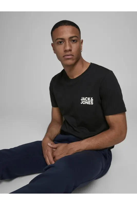 12151955 Jjecorp Logo Tee Ss O-neck Noos Erkek T-shirt - SİYAH - 6