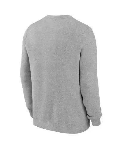 Men's West Virginia Mountaineers Legacy Classic Tackle Twill Embroidered Arch Over Logo Pullover Sweatshirt - Heather Gray - 5