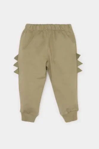 Erkek Bebek 2'li Takım Dinozor Baskılı Sweatshirt Beli Lastikli Eşofman Altı E4910A525SP - 2