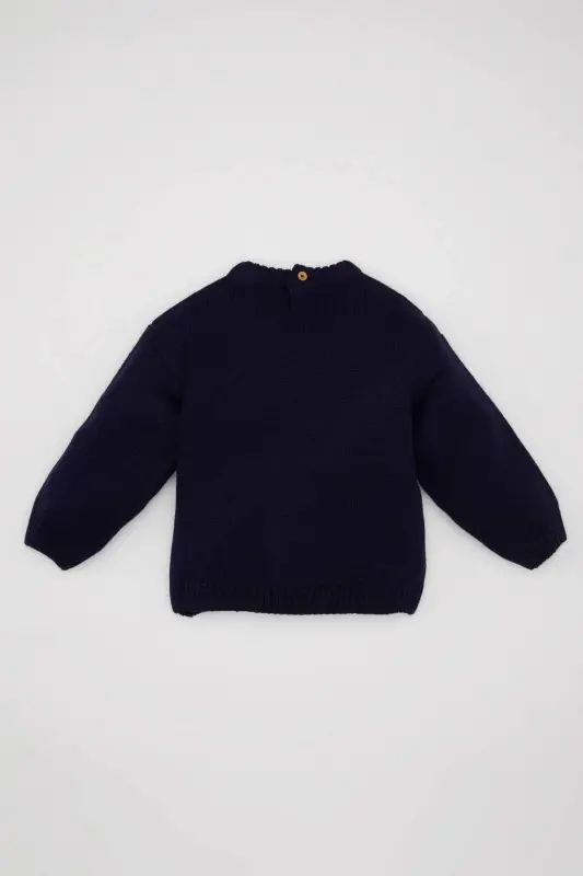 Erkek Bebek Lacivert Baskılı Triko Kazak C8867A524WN - 4