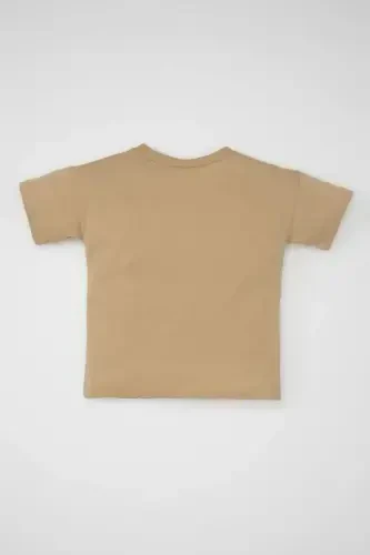 Erkek Bebek Bisiklet Yaka Baskılı Kısa Kollu Tişört C3995A524SM - 4