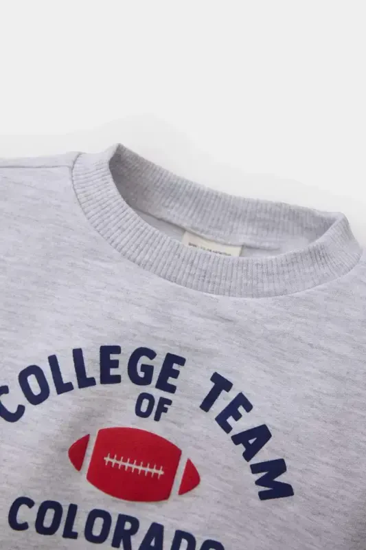 Erkek Bebek Bisiklet Yaka Baskılı Sweatshirt E3674A525SP - 2