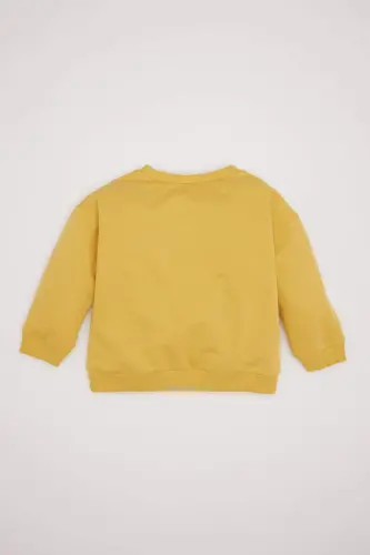 Bisiklet Yaka İçi Yumuşak Tüylü Basic Düz Sweatshirt Erkek Bebek A7433A524WN - Sarı-YL310 - 7