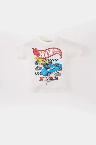 Hot Wheels Bisiklet Yaka Kısa Kollu Tişört Erkek Bebek E4716A525SM - Ekru-ER85 - 3