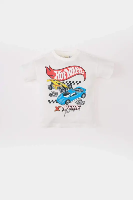 Hot Wheels Bisiklet Yaka Kısa Kollu Tişört Erkek Bebek E4716A525SM - Ekru-ER85 - 3