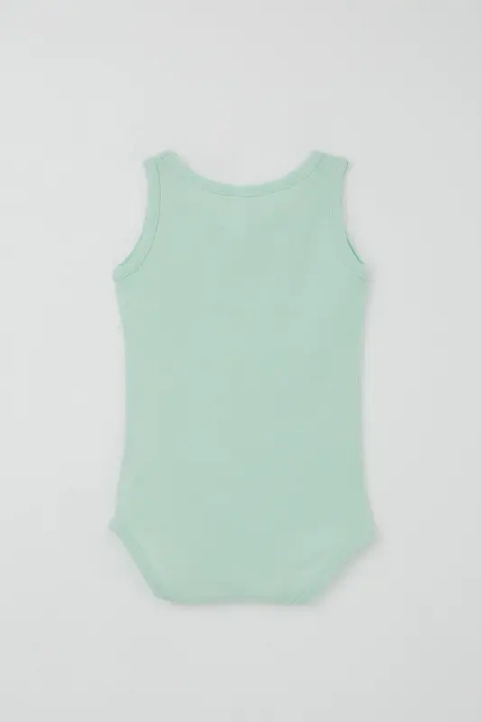 Erkek Bebek Çıtçıtlı Atlet Zıbın Body Basic 9 Ay-3 Yaş, Su Yeşili - Su Yeşili - 2