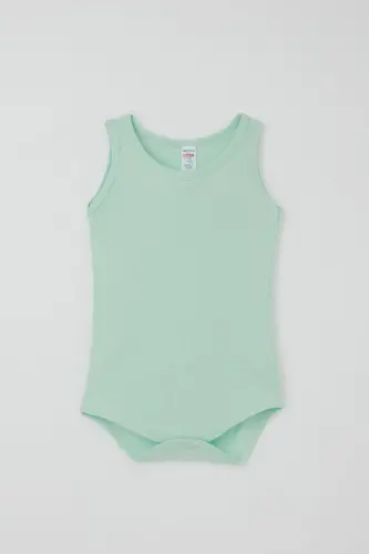 Erkek Bebek Çıtçıtlı Atlet Zıbın Body Basic 9 Ay-3 Yaş, Su Yeşili-Su Yeşili - 1