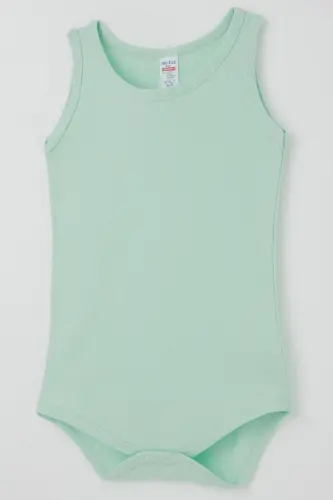 Erkek Bebek Çıtçıtlı Atlet Zıbın Body Basic 9 Ay-3 Yaş, Su Yeşili-Su Yeşili - 3