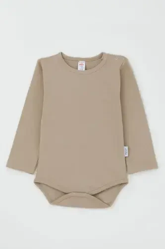 Erkek Bebek Çıtçıtlı Body Basic 9 Ay-3 Yaş, Vizon-Vizon - 1