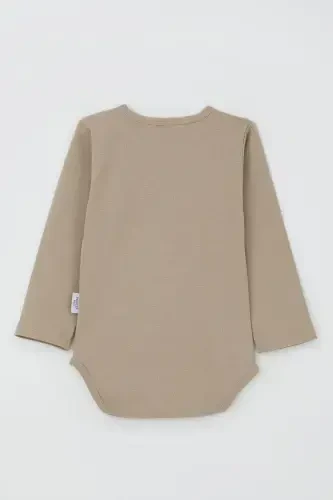 Erkek Bebek Çıtçıtlı Body Basic 9 Ay-3 Yaş, Vizon-Vizon - 2