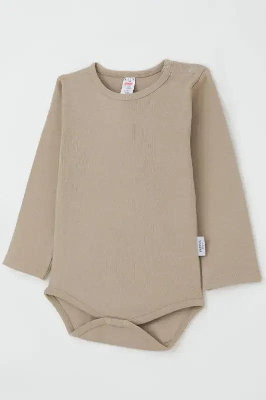 Erkek Bebek Çıtçıtlı Body Basic 9 Ay-3 Yaş, Vizon-Vizon - 3