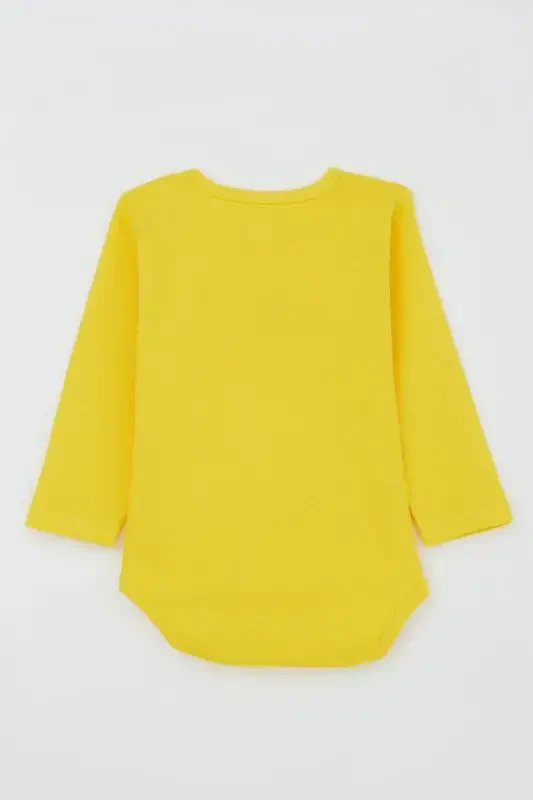 Erkek Bebek Çıtçıtlı Zıbın Body Aslancık Baskılı 9 Ay-3 Yaş, Neon Sarı-Neon Sarı - 2