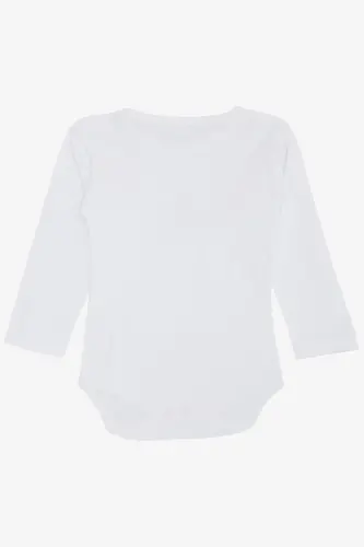Erkek Bebek Çıtçıtlı Zıbın Body Astronot Zürafa Baskılı 9 Ay-3 Yaş, Beyaz - Beyaz - BREEZE (1)