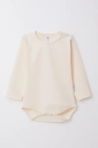 Erkek Bebek Çıtçıtlı Zıbın Body Basic 9 Ay-3 Yaş, Krem-Krem - 1
