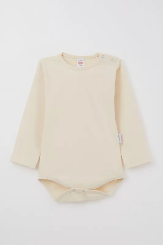 Erkek Bebek Çıtçıtlı Zıbın Body Basic 9 Ay-3 Yaş, Krem-Krem - BREEZE