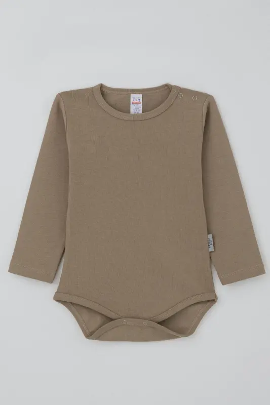 Erkek Bebek Çıtçıtlı Zıbın Body Basic 9 Ay-3 Yaş, Vizon-Vizon - 1