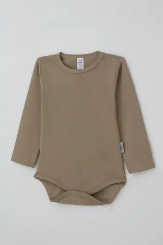 Erkek Bebek Çıtçıtlı Zıbın Body Basic 9 Ay-3 Yaş, Vizon-Vizon - 3