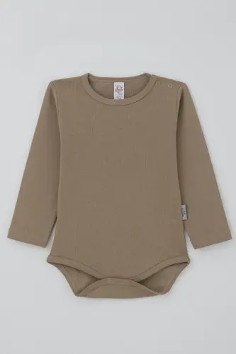 Erkek Bebek Çıtçıtlı Zıbın Body Basic 9 Ay-3 Yaş, Vizon-Vizon 