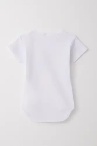 Erkek Bebek Çıtçıtlı Zıbın Body Eğlenceli Dinozor Baskılı 9 Ay-3 Yaş, Beyaz - 2