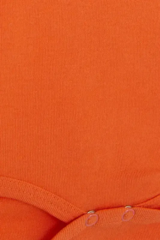 Erkek Bebek Çıtçıtlı Zıbın Body Gözlüklü Ayıcık Baskılı 9 Ay-3 Yaş, Turuncu-Turuncu - 4