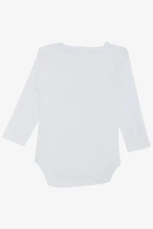 Erkek Bebek Çıtçıtlı Zıbın Body Hayvanat Bahçesi Dost Hayvanlar Baskılı 9 Ay-3 Yaş, Beyaz-Beyaz - 3