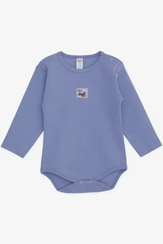 Erkek Bebek Çıtçıtlı Zıbın Body İş Makinası Baskılı 9 Ay-3 Yaş, Lila-Lila - BREEZE