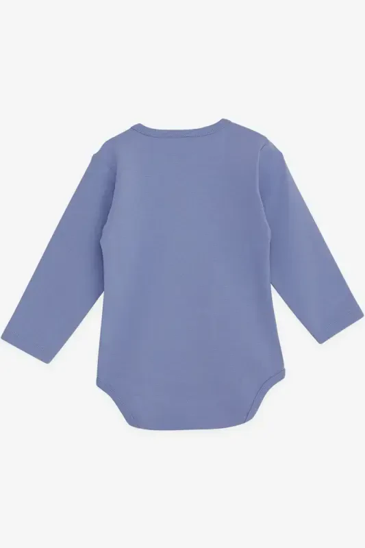 Erkek Bebek Çıtçıtlı Zıbın Body İş Makinası Baskılı 9 Ay-3 Yaş, Lila-Lila - 2