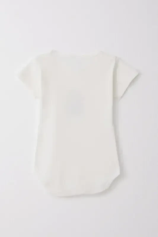 Erkek Bebek Çıtçıtlı Zıbın Body Neşeli Şöför Ayıcık 9 Ay-3 Yaş, Ekru - 2