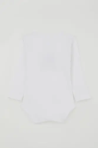 Erkek Bebek Çıtçıtlı Zıbın Body Şoför Timsahcık Baskılı 9 Ay-3 Yaş, Ekru - Ekru - 2