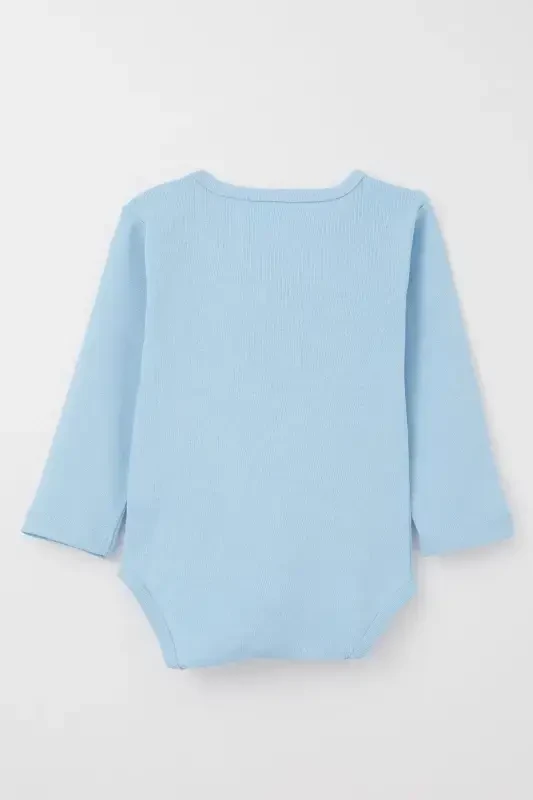 Erkek Bebek Çıtçıtlı Zıbın Body Şoför Timsahcık Baskılı 9 Ay-3 Yaş, Mavi - 2