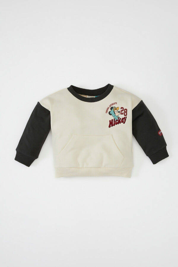 Erkek Bebek Disney Mickey & Minnie Bisiklet Yaka Sweatshirt - 1