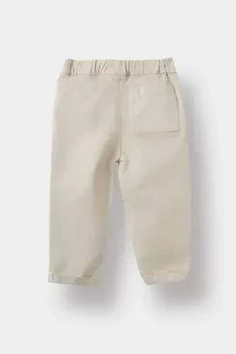 Erkek Bebek Beli Lastikli Düz Paça Gabardin Pantolon A8429A523WN - Modazone (1)