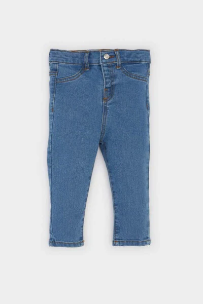 Erkek Bebek Düz Paça Basic Düz Jean Pantolon-Açık Mavi - 1