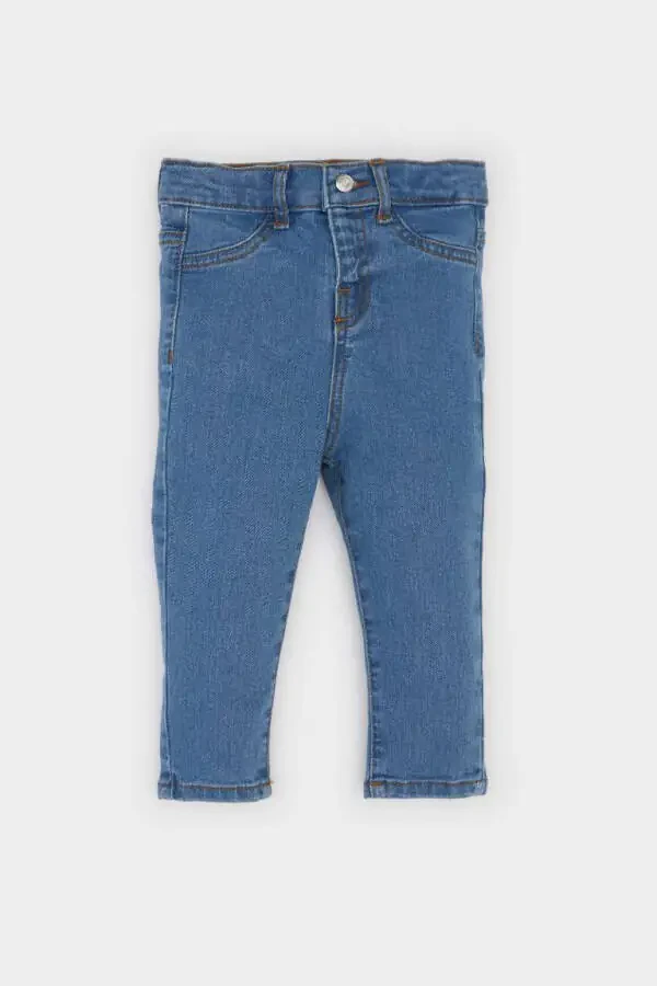 Erkek Bebek Düz Paça Basic Düz Jean Pantolon-Açık Mavi - 1