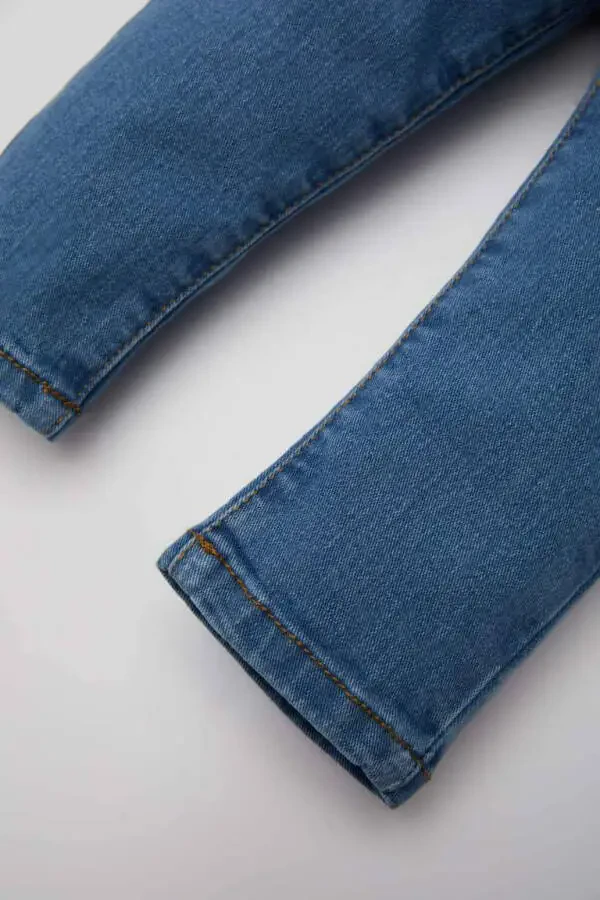 Erkek Bebek Düz Paça Basic Düz Jean Pantolon-Açık Mavi - 3