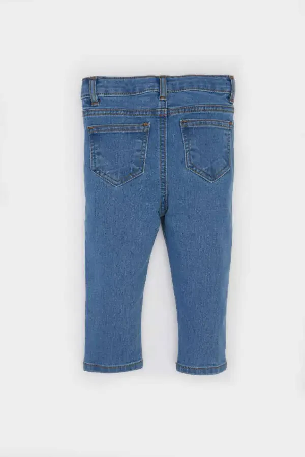 Erkek Bebek Düz Paça Basic Düz Jean Pantolon-Açık Mavi - 4