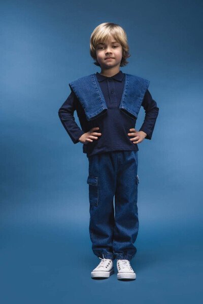 Erkek Bebek Esnek Bantlı Paça Jean Pantolon-Mint Mavi - DEFACTO (1)