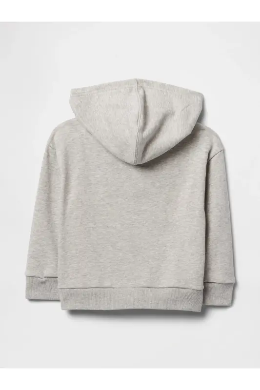 Erkek Bebek Siyah Logo Relaxed Fermuarlı Sweatshirt - Gri-003 - 2