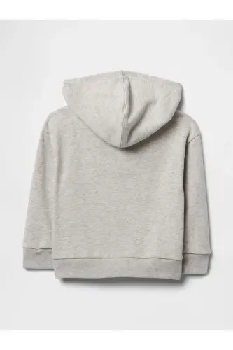 Erkek Bebek Siyah Logo Relaxed Fermuarlı Sweatshirt - Gri-003 - GAP (1)